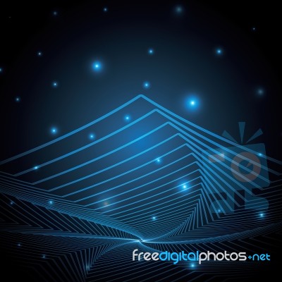 Technology Abstract Star Geometric Line Art  Illustration Stock Image