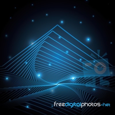 Technology Abstract Star Geometric Line Art  Illustration Stock Image