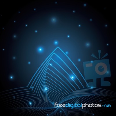 Technology Abstract Star Geometric Line Art  Illustration Stock Image