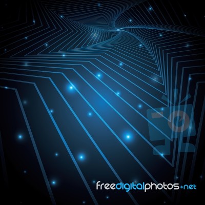 Technology Abstract Star Geometric Line Art  Illustration Stock Image