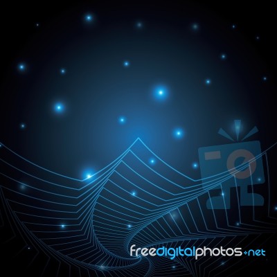 Technology Abstract Star Geometric Line Art  Illustration Stock Image