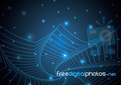 Technology Abstract Star Geometric Line Art  Illustration Stock Image