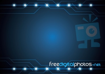 Technology Abstract Stripe Circuit Background With Copy-space Ve… Stock Image