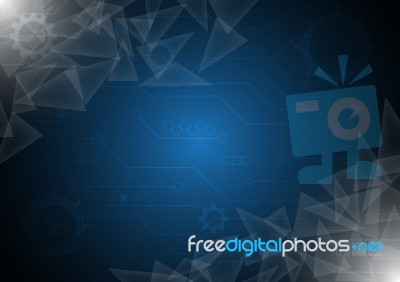 Technology Abstract Triangle Polygon Background Stock Image