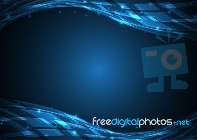 Technology Abstract Wave Copy-space Background Stock Image