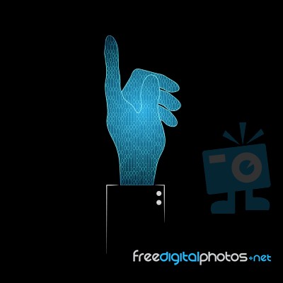 Technology Binary Touch Point Hand Businessman Suit Sleeve Stock Image