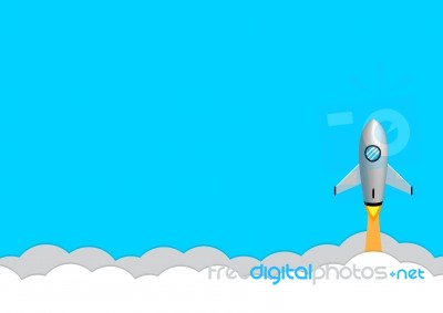 Technology Business Start Up Soar Rocket Background Stock Image