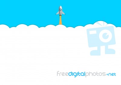 Technology Business Start Up Soar Rocket Background Stock Image