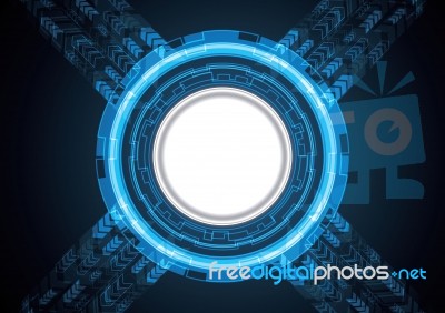 Technology Circle Diagonal Arrow Stripe Abstract Background Stock Image