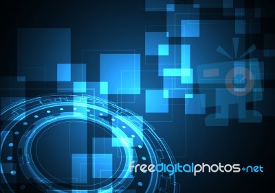 Technology Circle Square Abstract Background Stock Image