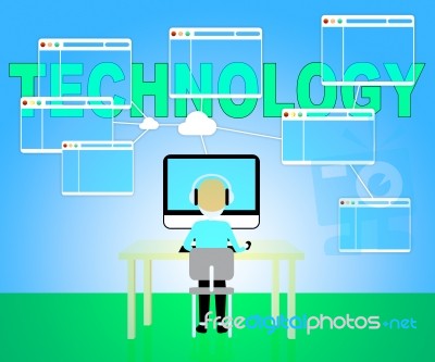 Technology Computer Represents High Tech 3d Illustration Stock Image