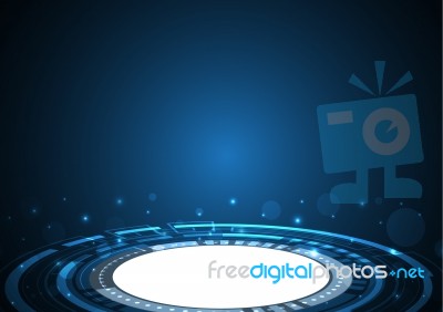 Technology Cyber Abstract Circle Background Stock Image