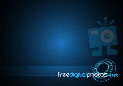 Technology Cyber Abstract Circle Background Stock Image