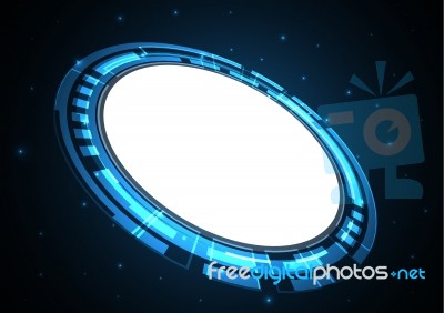 Technology Cyber Abstract Circle Background Stock Image