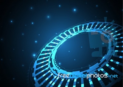 Technology Cyber Abstract Circle Background Stock Image