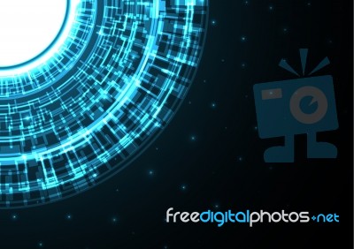 Technology Cyber Abstract Circle Background Stock Image