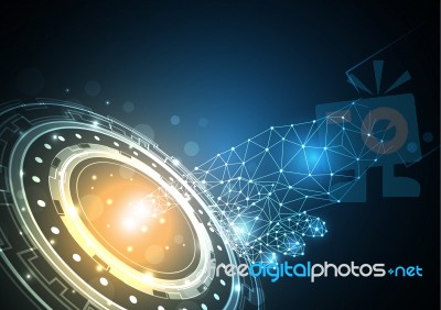 Technology Cyber Abstract Circle Background Stock Image