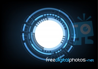 Technology Cyber Abstract Circle Background Stock Image