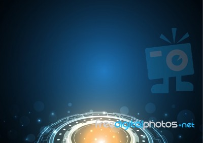 Technology Cyber Abstract Circle Background Stock Image