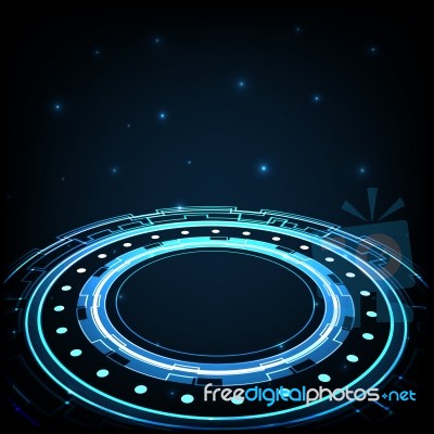 Technology Cyber Abstract Circle Background Stock Image