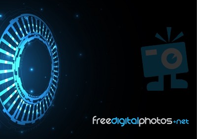 Technology Cyber Abstract Circle Background Stock Image