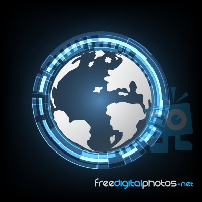 Technology Cyber Abstract World Circle Background Stock Image