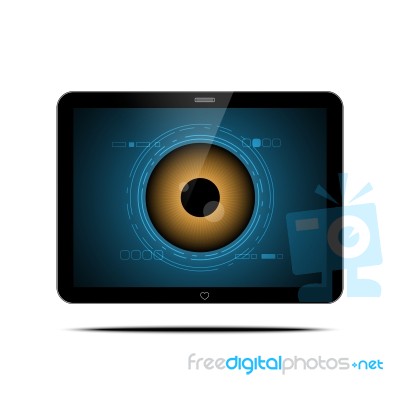 Technology Digital Cyber Security Eye Computer Tablet Stock Image