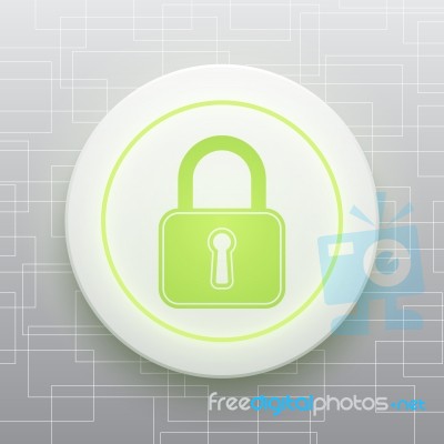 Technology Digital Cyber Security Lock Circle Stock Image