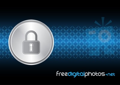 Technology Digital Cyber Security Lock Circle Background Stock Image