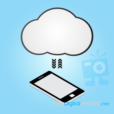 Technology Digital Cyber Security Smart Phone Cloud Connect Stock Image