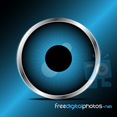 Technology Digital Eye Metal Circle Background Stock Image