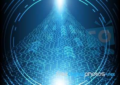 Technology Digital Future Abstract Binary Background Stock Image