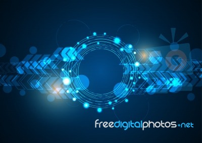 Technology Digital Future Abstract Circle Arrow Background Stock Image