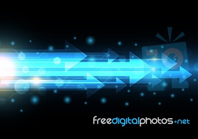 Technology Digital Future Abstract Circle Arrow Background Stock Image