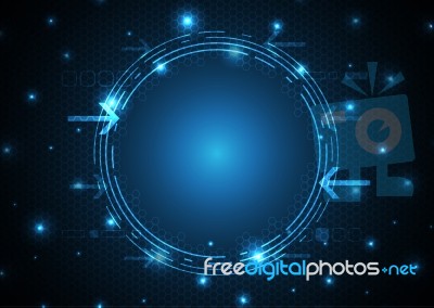 Technology Digital Future Abstract Circle Background Stock Image