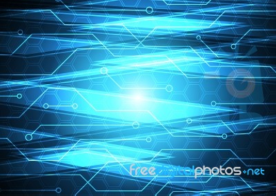 Technology Digital Future Abstract Circuit Hexagon Background Stock Image