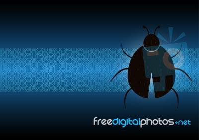 Technology Digital Future Abstract Cyber Security Bug Background… Stock Image