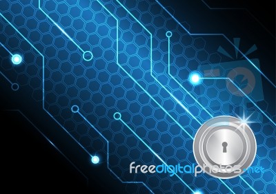 Technology Digital Future Abstract Cyber Security Circle Keyhole… Stock Image