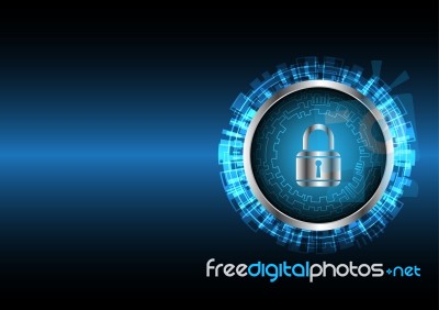 Technology Digital Future Abstract Cyber Security Circle Lock Ba… Stock Image