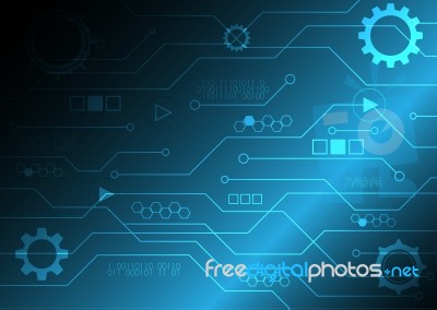 Technology Digital Future Abstract Cyber Security Circuit Backgr… Stock Image