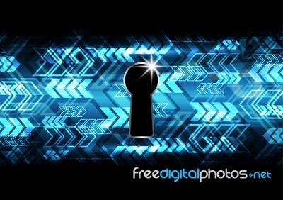 Technology Digital Future Abstract Cyber Security Keyhole Arrow Stock Image