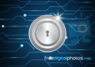 Technology Digital Future Abstract Cyber Security Keyhole Lock C… Stock Image