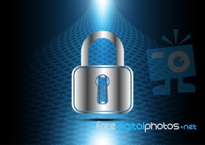 Technology Digital Future Abstract Cyber Security Lock Backgroun… Stock Image