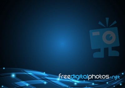 Technology Digital Future Abstract Rectangle Wave Background Stock Image