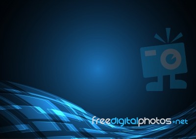 Technology Digital Future Abstract Rectangle Wave Background Stock Image