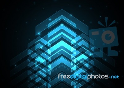 Technology Digital Future Arrow Abstract Background Stock Image