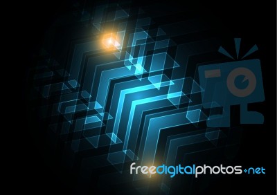 Technology Digital Future Arrow Abstract Background Stock Image