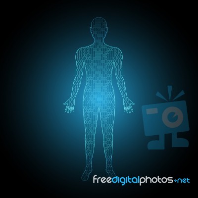 Technology Digital Future Human Body Binary Stock Image