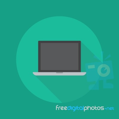 Technology Flat Icon. Laptop Stock Image