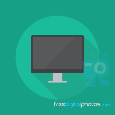 Technology Flat Icon. Monitor Stock Image